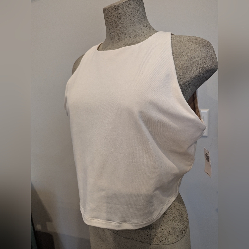 Light Support Power Chill Longline Sports Bra, ivory Sea Salt NWT - Picture 7 of 7